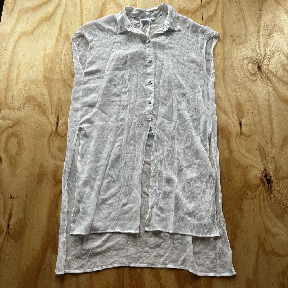 SoHo Jeans White High Low Tunic Blouse - Large
